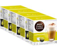 Nescafé Dolce Gusto Cappuccino, café, capsule de café, paquet de 4, 4 x 16 capsules (32 portions)
