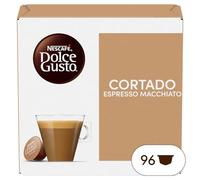 Nescafé Dolce Gusto Cortado Espresso Macchiato - Café - 96 Capsules (Pack de 6 boîtes x 16)