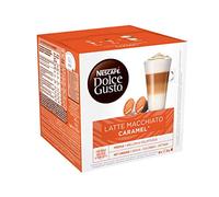 Nescafé Dolce Gusto Latte Macchiato Caramel - Café Gourmand - 96 Capsules (Pack de 6 boîtes x 16)