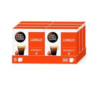 NESCAFÉ Dolce Gusto Lungo, 96 Capsules de Café, 6 x 16 | Café Capsules , Compatible avec Toutes les Machines à Café DG hors NEO , Grains 100% Arabica , Crema fine et soyeuse