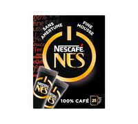 NESCAFÉ NES , Café Soluble Doux et Sans Amertume , 25 Sticks x 2 g | Café soluble Pur Robusta , Préparation rapide sans amertume , Dosage ajustable pour un café noir intense au quotidien