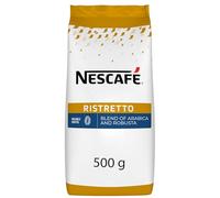 NESCAFÉ Ristretto - Café Soluble Majoritairement Arabica - Sachet de 500g | Boisson en poudre aux notes fruitées et torréfiées - Permet de préparer jusqu'à 357 tasses de café court ou long