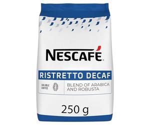 NESCAFÉ Ristretto Décaféiné - Café Soluble Décaféiné - Mélange d'Arabica et Robusta - Préparation Instantanée - Café en Poudre - Approvisionnement 100% plus Responsable - Sachet De 250g