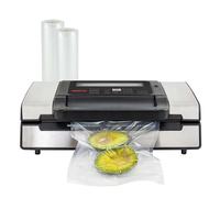 Nesco Deluxe Food VS-12 Machine à emballer sous vide, 130 W, kit sacs et couvercle de visualisation, compact, argenté