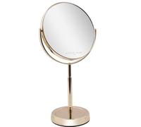 NESHER HOME Miroir Coiffeuse Maquillage grossissant Double Face avec grossissement 1X/5X avec Support, Rotation à 360 degrés, Style Moderne Rose Gold