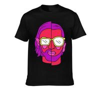 NESITK Ql&f Logo Chemise P&NL imprimé T-Shirts en Coton pour Homme Femme Vintage Motif Impression Manches Courtes T Shirt à col Rond Vêtements Été Hauts Blancs