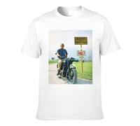 NESITK Steve Logo Chemise Mcqueen imprimé T-Shirts en Coton pour Homme Femme Vintage Motif Impression Manches Courtes T Shirt à col Rond Vêtements Été Hauts Blancs
