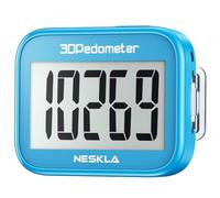 NESKLA Podomètre 3D pour la marche, compteur de pas simple avec grand écran numérique, suivi de pas avec cordon à clip amovible, suivi précis des pas pour hommes, femmes, enfants, adultes, personnes