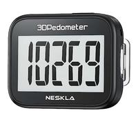 NESKLA Podomètre 3D pour la marche, compteur de pas simple pour la marche avec grand écran numérique, suivi de pas avec cordon amovible à clip, suivi précis des pas pour hommes, femmes, enfants, adult