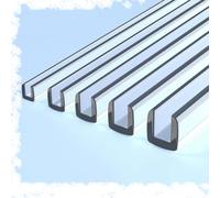 NESLNQC 2 m Profilé en U Flexible pour Coins de Meubles, Bande d'étanchéité en placage Transparent pour Tables et tiroirs (16-17 mm)