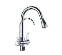 NESLNQC 360° Rotating Kitchen Faucet Chrome Pull Out Mixer Tap with Water Filter Pure Water Sink Spout for Easy Cleaning and Convenience
