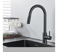 NESLNQC Gold Kitchen Faucet with Touch Control - Pull Out Kitchen Mixer Tap, Sensitive Sensor, Black & Gold Finish, Modern Design for Effortless Use and Stylish Decor LWX