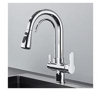 NESLNQC Matte Black 360° Pull-Out Spray Kitchen Faucet with Water Filter & 3-Way Sink Mixer Tap - Modern Easy-to-Use Design for Stylish Kitchens (Model: ZX D2Z)