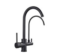 NESLNQC Premium Pull-Out Kitchen Faucet - 2/3 Way Mixer Tap with Water Filter - Elegant Gold/Black/Chrome Design for Purified Drinking Water - Stylish Beige Dots Finish