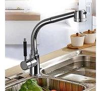NESLNQC Premium Pull-Out Kitchen Faucet - 2/3 Way Mixer Tap with Water Filter - Gold/Black/Chrome Finish - Stylish Sink Crane for Cold Water - Elegant Beige with Dots Design