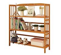 NESPIQ Bibliothèque Chambre Étagère à Livres 3 Niveaux Bambou Étagère Simple Sol Créatif Table Cadre Combinaison Support Petite Bibliothèque Support De Rangement Étagères