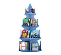 NESPIQ Bibliothèque Chambre Étagère à Livres 360 ° Rotation Bibliothèque Chambre Bibliothèque Affichage Bureau Organisateur Accessoires Présentoir Étagères pour Étudiant(Blue)