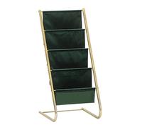 NESPIQ Bibliothèque Chambre Étagère à Livres 4 Niveaux Tissu Fer Étagère Moderne Plancher Étagère À Livres Simple Étudiant Étagères pour La Maison Mode Salon Créatif(Grün)
