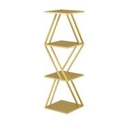 NESPIQ Bibliothèque Chambre Étagère à Livres Bibliothèque à 3 Niveaux, étagère à Livres en métal, Porte-journaux, Support de Rangement pour Magazines, présentoir au Sol, Support à Livres(Gold)