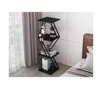 NESPIQ Bibliothèque Chambre Étagère à Livres Bibliothèque à 3 Niveaux, étagère à Livres en métal, Porte-journaux, Support de Rangement pour Magazines, présentoir au Sol, Support à Livres(Black)