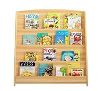 NESPIQ Bibliothèque Chambre Étagère à Livres Étagère À 4 Niveaux Étagère De Sol Simple pour La Maison Présentoir De Dortoir Étudiant Multifonction Étagère De Bibliothèque Simple(Light Walnut)