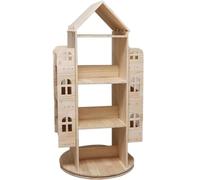 NESPIQ Bibliothèque Chambre Étagère à Livres Étagère À Livres Debout en Bois À 3 Niveaux, Présentoir pour La Maison Et Le Bureau, Étagère Rotative À 360 ° Au Sol