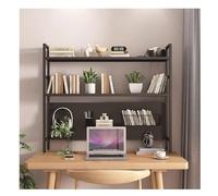 NESPIQ Bibliothèque Chambre Étagère à Livres Étagère De Bureau en Fer Forgé À 2 Niveaux, Support De Rangement pour Magazines, Présentoir De Comptoir en Métal(Black)
