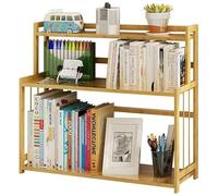 NESPIQ Bibliothèque Chambre Étagère à Livres Étagère en Bambou À 3 Niveaux Étagère À Livres Bureau D'étudiant Étagère De Rangement Simple Petite Bibliothèque, Étagère Ouverte(60 * 18 * 53cm)