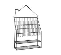 NESPIQ Bibliothèque Chambre Étagère à Livres Étagère en Fer Forgé Bibliothèque Multifonctionnelle De Chambre À Coucher Moderne Simple Sol Debout Vitrine Porte-revues(Black,47 * 25 * 80cm)