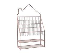 NESPIQ Bibliothèque Chambre Étagère à Livres Étagère en Fer Forgé Bibliothèque Multifonctionnelle De Chambre À Coucher Moderne Simple Sol Debout Vitrine Porte-revues(Rosa,47 * 25 * 80cm)