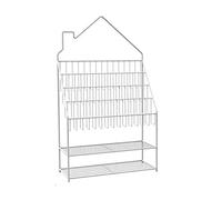 NESPIQ Bibliothèque Chambre Étagère à Livres Étagère en Fer Forgé Bibliothèque Multifonctionnelle De Chambre À Coucher Moderne Simple Sol Debout Vitrine Porte-revues(White,60 * 25 * 102cm)