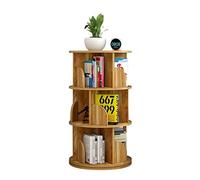 NESPIQ Bibliothèque Chambre Étagère à Livres Étagère Rotative À 360 Degrés pour Économiser De l'espace, Étagère De Rangement pour Étudiants Au Sol, Livre Autoportant 38,5 X 15,7 Po(Wood Color)