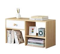 NESPIQ Bibliothèque de rangement pour comptoir, étagère de rangement pour chambre d'étudiant, salon, petite bibliothèque (couleur bois)