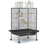 NESPIQ Cage Volière pour Oiseaux Cage À Oiseaux avec Support en Fer Forgé, Grande Cage De Vol pour Oiseaux avec Roues Cage pour Oiseaux(A)
