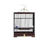 NESPIQ Cage Volière pour Oiseaux Cage À Oiseaux Carrée, Grandes Cages À Oiseaux Vintage Suspendues, Porte-Oiseaux, Cage De Vol Portable, Porte-Maison pour Oiseaux Cage pour Oiseaux(Bruin)