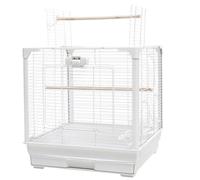 NESPIQ Cage Volière pour Oiseaux Cage À Oiseaux en Fer Forgé, Cages De Vol en Plastique avec Plateau Inférieur, Cage À Perroquets pour Perruches Tourtereaux Cage pour Oiseaux(White)