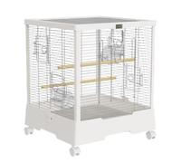 NESPIQ Cage Volière pour Oiseaux Cage À Oiseaux en Métal, Petite Cage en Plastique avec Roues pour Perruches, Calopsittes, Tourtereaux, Aras Cage pour Oiseaux