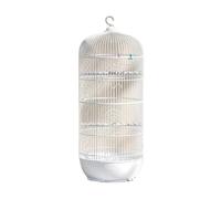 NESPIQ Cage Volière pour Oiseaux Cage À Oiseaux en Métal Ronde, Porte-Maison en Fer Forgé, Porte-Oiseaux Portable Et Durable pour L'intérieur Cage pour Oiseaux(White,34 * 99cm)