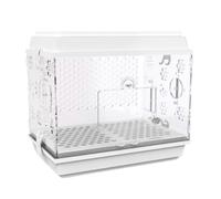 NESPIQ Cage Volière pour Oiseaux Cages À Oiseaux en Acrylique Porte-Oiseaux Créatifs Maison À Oiseaux Portable Porte-Maison À Oiseaux Cage De Vol Carrée Cage pour Oiseaux(White)