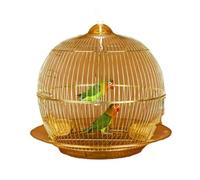 NESPIQ Cage Volière pour Oiseaux Cages À Oiseaux en Fer Forgé Cage À Oiseaux Ronde Créative Vintage Porte-Oiseaux Portable Or Maison Cages À Oiseaux Cage pour Oiseaux