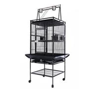 NESPIQ Cage Volière pour Oiseaux Grandes Cages À Oiseaux, Perroquets, Cage À Animaux en Métal À Vol Large pour Perruches, Perruches, Conure avec Roues De Support Roulant Cage pour Oiseaux