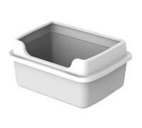NESPIQ Maison De Toilette pour Chat Bac À Litière Amovible À Côtés Hauts pour Animaux De Compagnie Bac À Litière pour Chat avec Cadre pour Petits Animaux Lapin Bac À Litière Chat(Grey)