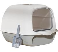 NESPIQ Maison De Toilette pour Chat Bac À Litière Fermé pour Chat, Pot pour Chaton, Haute Capacité Détachable, Prévention des Fuites De Sable, Toilettes pour Chaton Bac À Litière Chat(Grey)