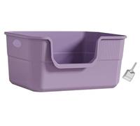 NESPIQ Maison De Toilette pour Chat Bac À Litière Ouvert pour Animaux De Compagnie, Grand Espace, Haut Côté, Portable, Anti-éclaboussures, pour Tous Les Types De Chats Bac À Litière Chat(Purple)