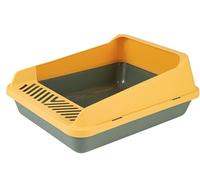 NESPIQ Maison De Toilette pour Chat Bac À Litière pour Chat À Dessus Ouvert, Bac À Litière pour Chat À Bords Hauts Robuste Et Facile À Nettoyer Bac À Litière Chat(Grün,Large)