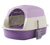 NESPIQ Maison De Toilette pour Chat Bac À Litière pour Chat avec Couvercle, Bac À Litière Couvert sur Les Côtés Hauts, Grand Bac À Litière pour Chat, Facile À Nettoyer Bac À Litière Chat(Purple)