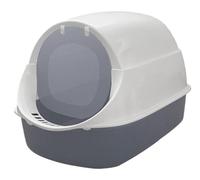 NESPIQ Maison De Toilette pour Chat Bac À Litière pour Chat avec Rabat De Porte Avant Et Pelle, Bac À Litière pour Chat À Entrée Avant, Facile À Nettoyer Bac À Litière Chat(Grey)