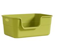 NESPIQ Maison De Toilette pour Chat Bac À Litière pour Chat Bac À Litière Tamisable Bassin De Lit Facile À Nettoyer avec Poignées Creuses Avant Abaissé sur Les Côtés Hauts Bac À Litière Chat(Grün)