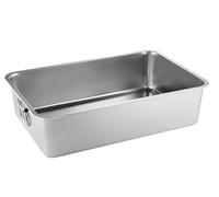 NESPIQ Maison De Toilette pour Chat Bac À Litière pour Chat Et Lapin en Acier Inoxydable, Côtés Hauts, Surface Lisse Multifonctionnelle Et Facile À Nettoyer Bac À Litière Chat(39.5x29.5x15 cm)