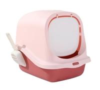 NESPIQ Maison De Toilette pour Chat Bac À Litière pour Chat Fermé, Facile À Nettoyer avec Pelle pour Chats D'intérieur, Bac À Litière À Entrée Avant Bac À Litière Chat(Rosa)